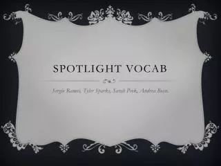 Spotlight vocab