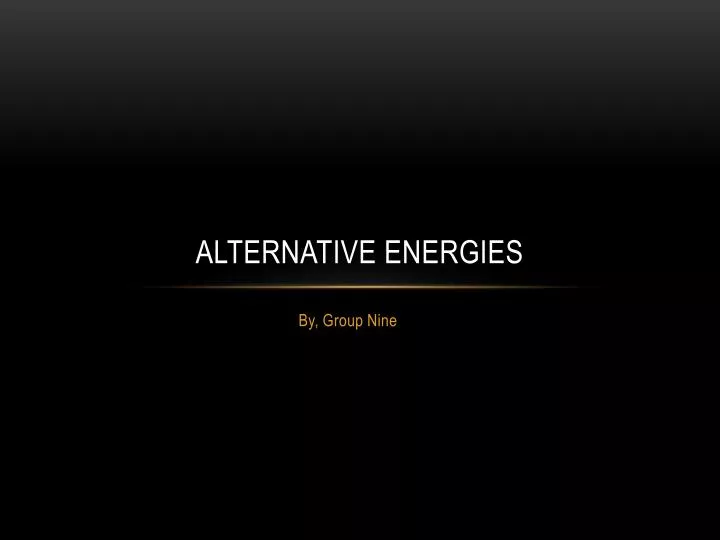 alternative energies