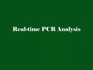 Real-time PCR Analysis