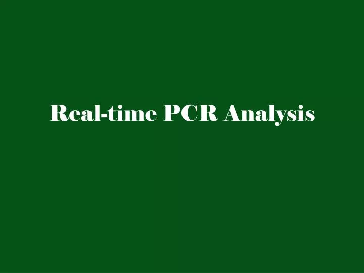 real time pcr analysis