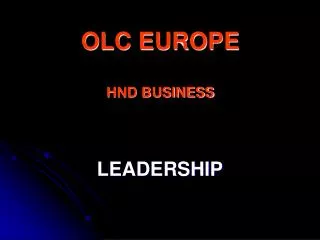 OLC EUROPE HND BUSINESS