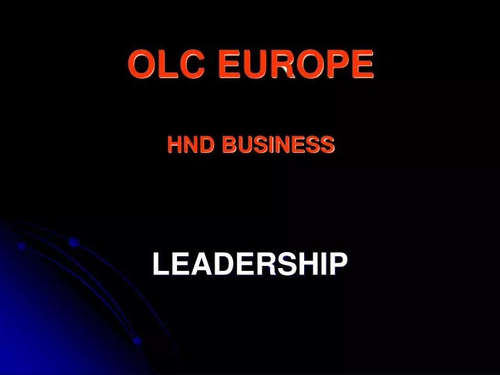 olc europe hnd business