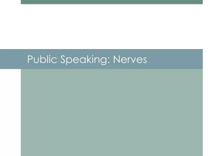 public speaking nerves