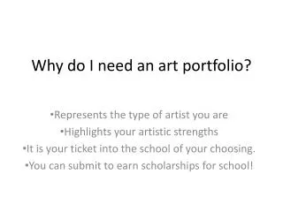 Why do I need an art portfolio?