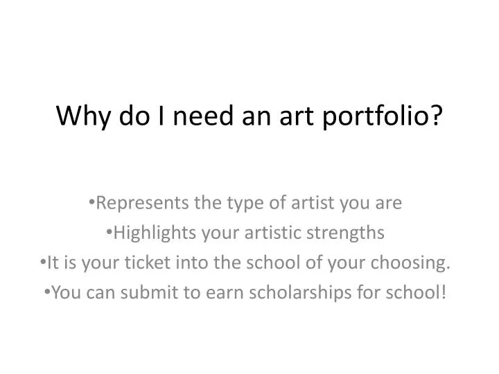 why do i need an art portfolio