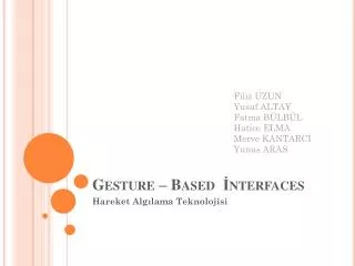 gesture based nterfaces