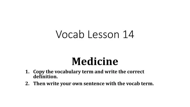 vocab lesson 14