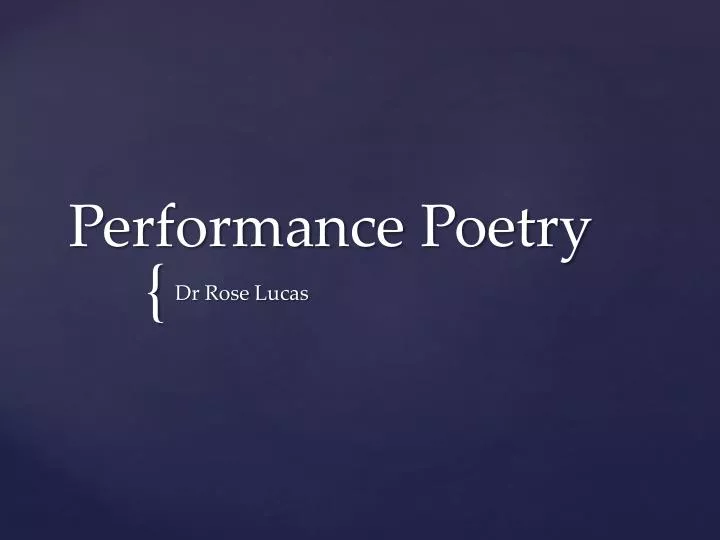 performance poetry