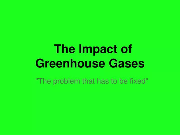 the impact of greenhouse gases