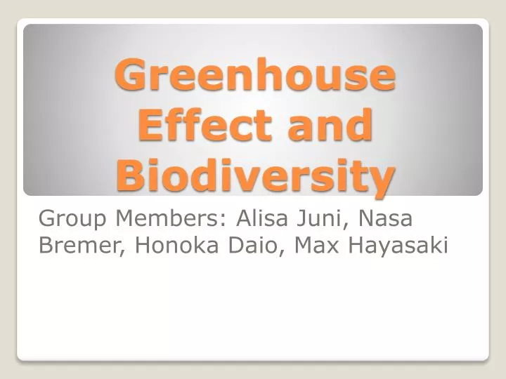 greenhouse effect and biodiversity
