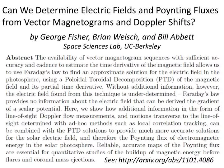 can we determine electric fields and poynting fluxes from vector magnetograms and doppler shifts
