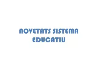 novetats sistema educatiu