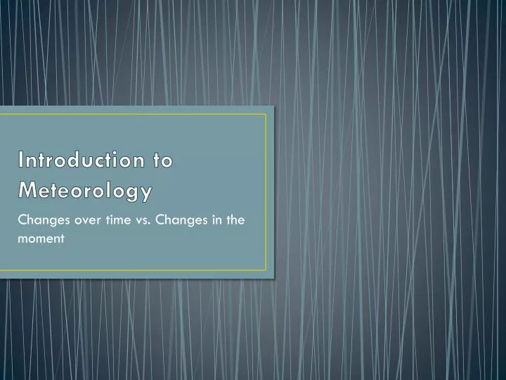 introduction to meteorology