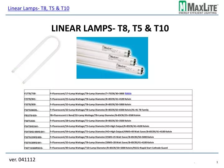 linear lamps t8 t5 t10