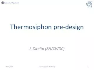 Thermosiphon pre-design