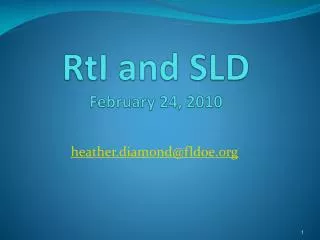 RtI and SLD February 24, 2010