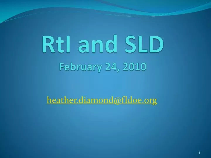 rti and sld february 24 2010
