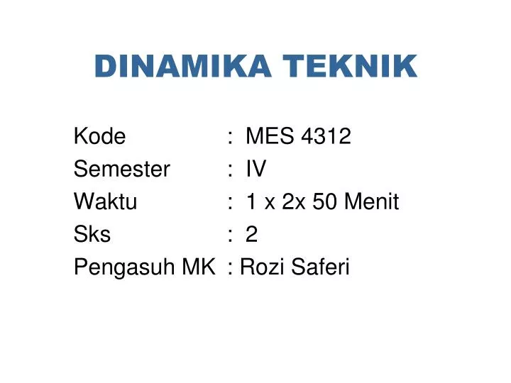 dinamika teknik