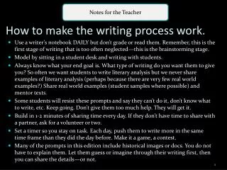 How to make the writing process work.