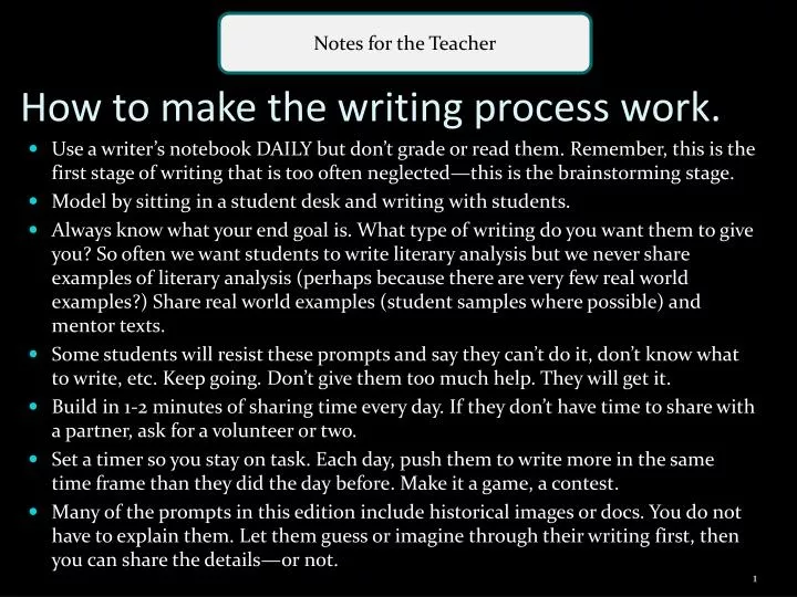 how to make the writing process work