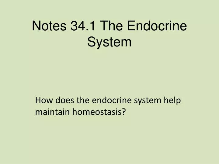 notes 34 1 the endocrine system
