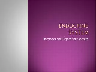 endocrine system