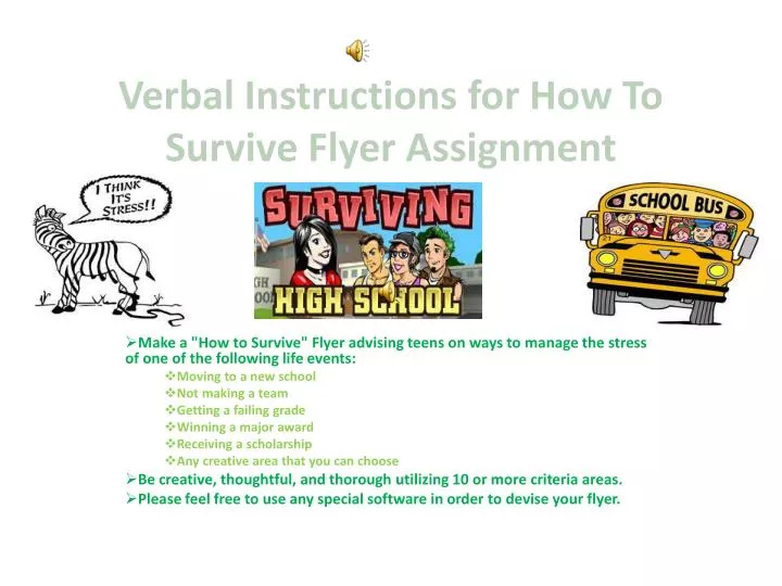 verbal instructions for how to survive flyer assignment