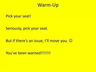 warm up