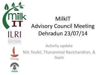MilkIT Advisory Council Meeting Dehradun 23/07/14