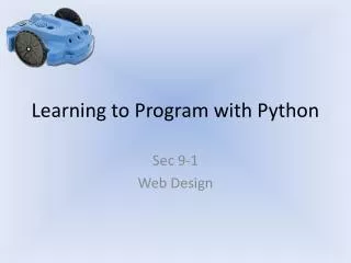 Learning to Program with Python