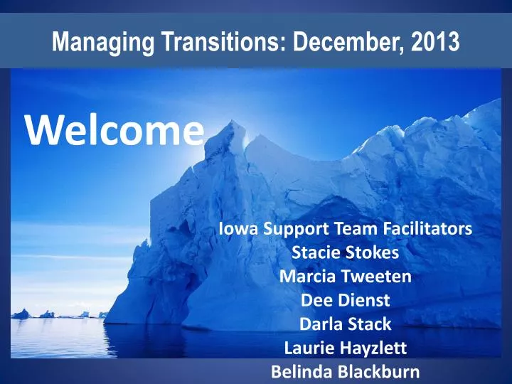 managing transitions december 2013