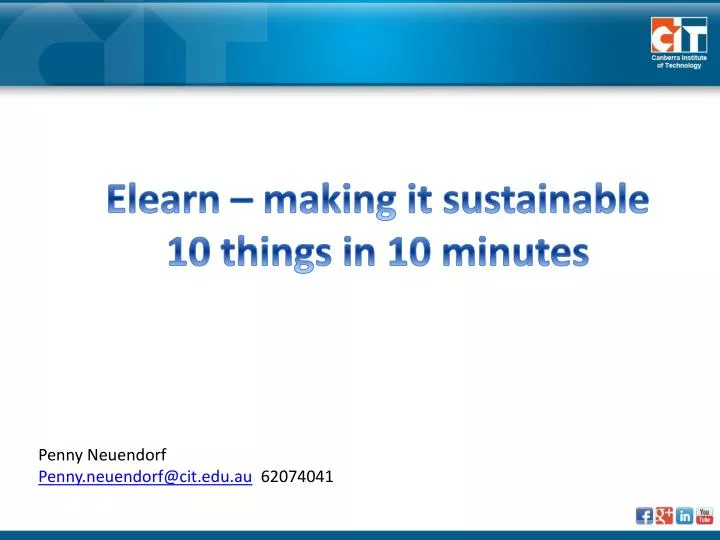 elearn making it sustainable 10 things in 10 minutes