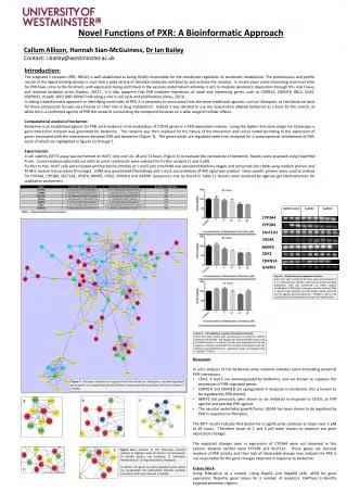 Novel Functions of PXR: A Bioinformatic Approach