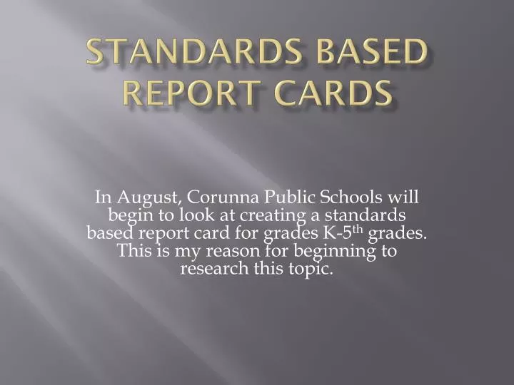 standards based report cards