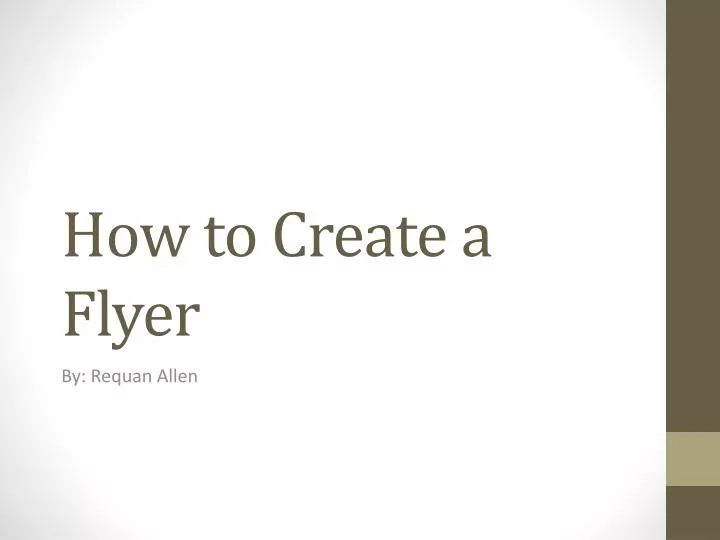 how to create a flyer