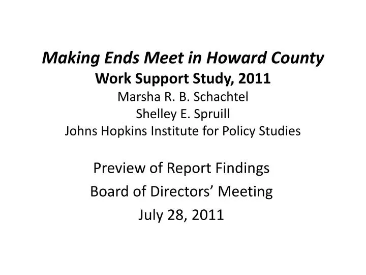 preview of report findings board of directors meeting july 28 2011