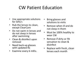 CW Patient Education