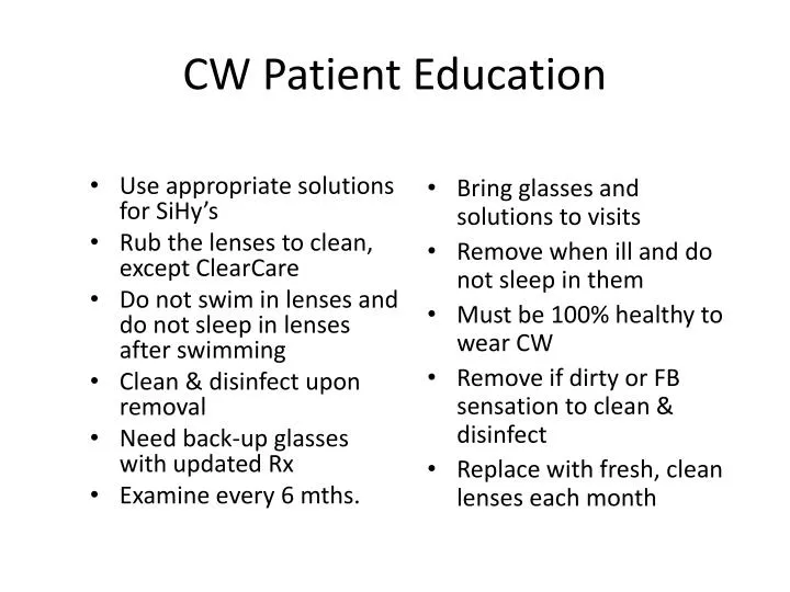cw patient education