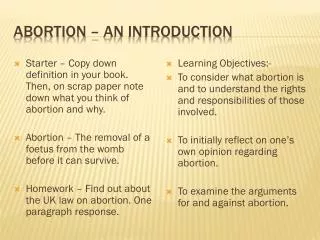 Abortion – an introduction