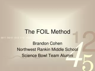 The FOIL Method