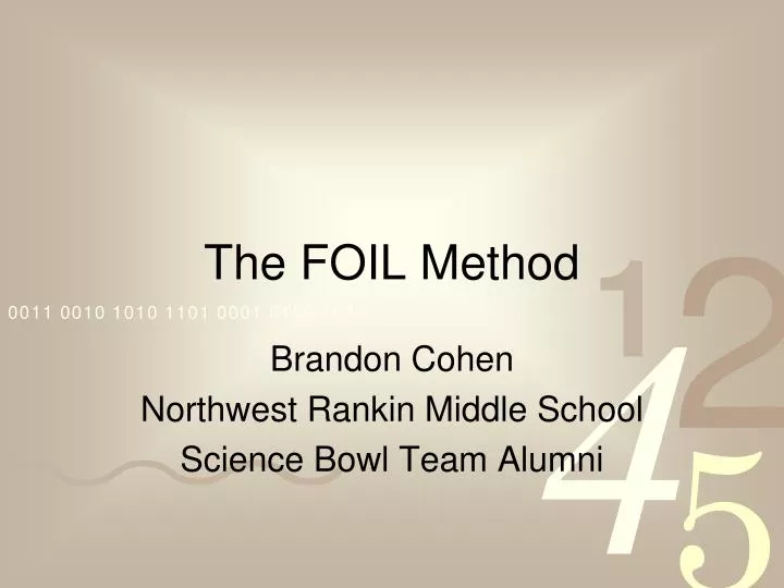 the foil method