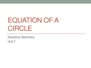 equation of a circle