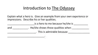 Introduction to The Odyssey