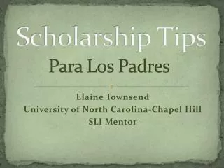 Scholarship Tips