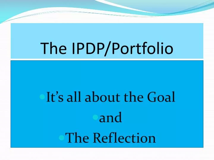the ipdp portfolio