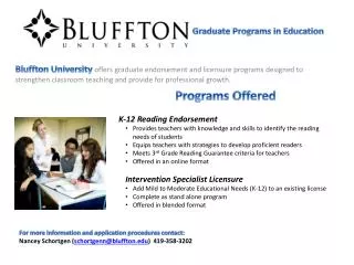 Graduate Programs in Education