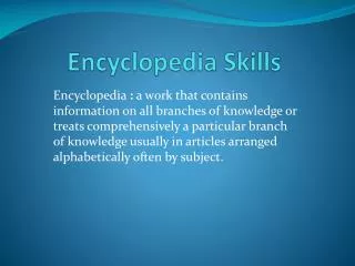 encyclopedia skills
