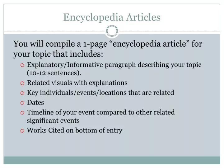 encyclopedia articles