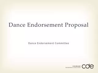 Dance Endorsement Proposal