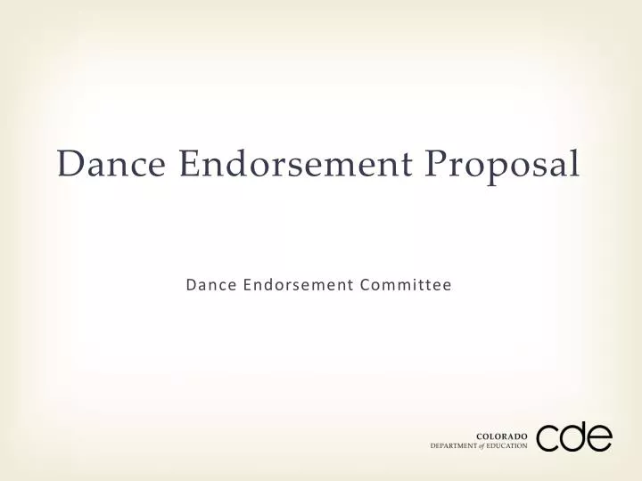 dance endorsement proposal